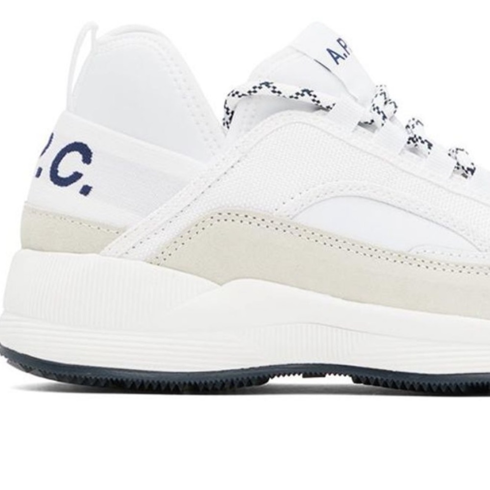Brand new A.P.C. White Run Around Sneakers in box with dust bag